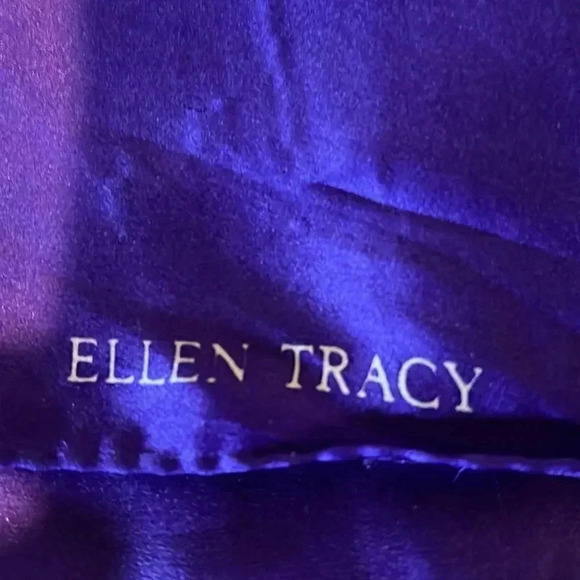 Ellen Tracy Purple Floral Scarf - Picture 6 of 6